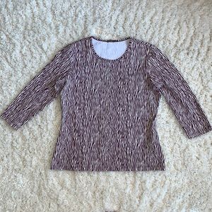 J.McLaughlin Signature Zebra 3/4 Shirt Nylon M